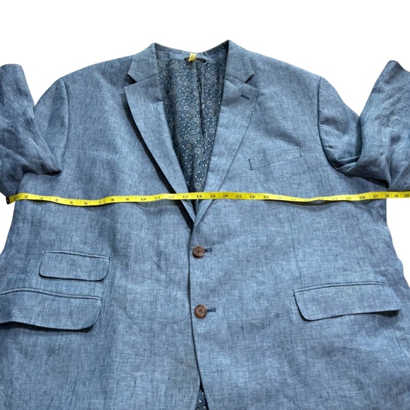 Ralph Ralph Lauren Mens Linen Blazer Blue Paisley Lined Sport Coat Jacket 52R - Picture 4 of 10